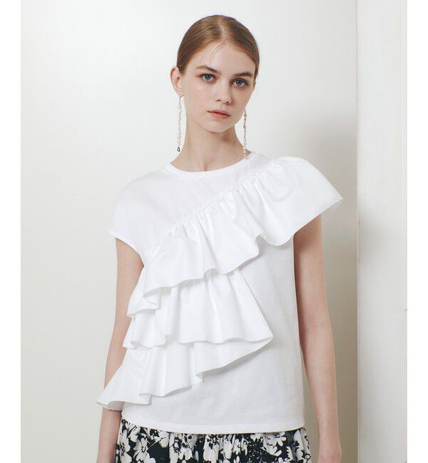 LOULOU WILLOUGHBY「スパイラルフリルＴシャツ」|Tシャツ・カットソー|