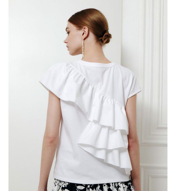 LOULOU WILLOUGHBY「スパイラルフリルＴシャツ」|Tシャツ・カットソー|