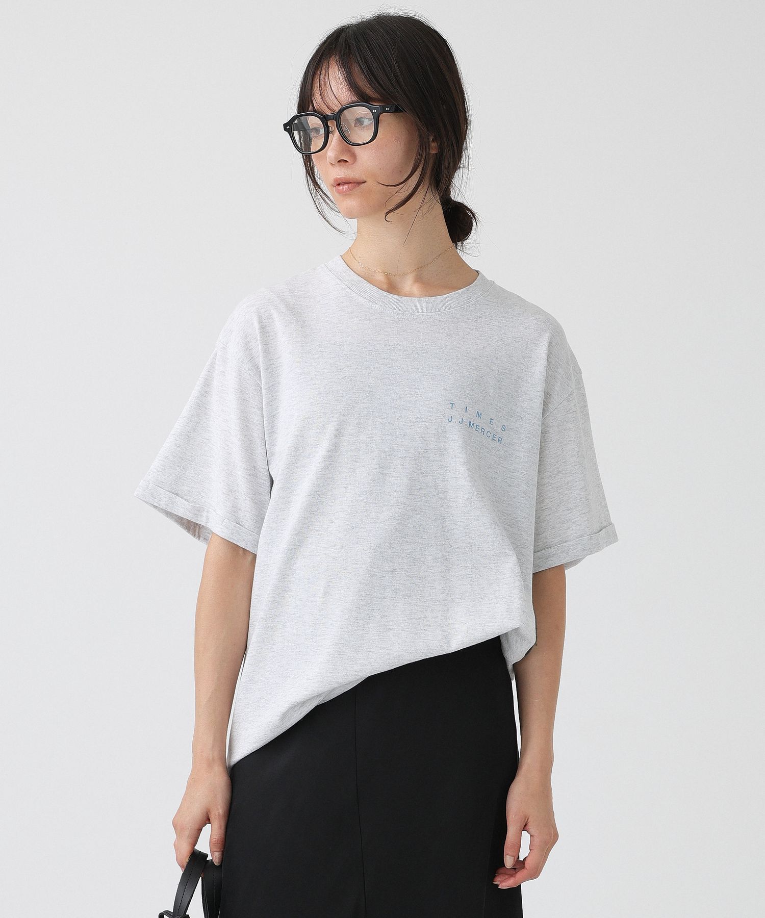  「【J.J. Mercer】ロールアップロゴT」|Tシャツ・カットソー|ライトグレー