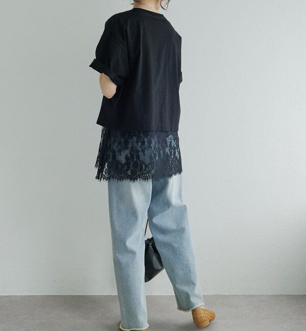  「レースヘムノースリーブカットソー」|Tシャツ・カットソー|