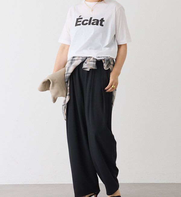  「シルケットロゴプリント&times;刺繍Tシャツ」|Tシャツ・カットソー|