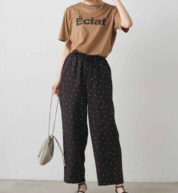  「シルケットロゴプリント&times;刺繍Tシャツ」|Tシャツ・カットソー|