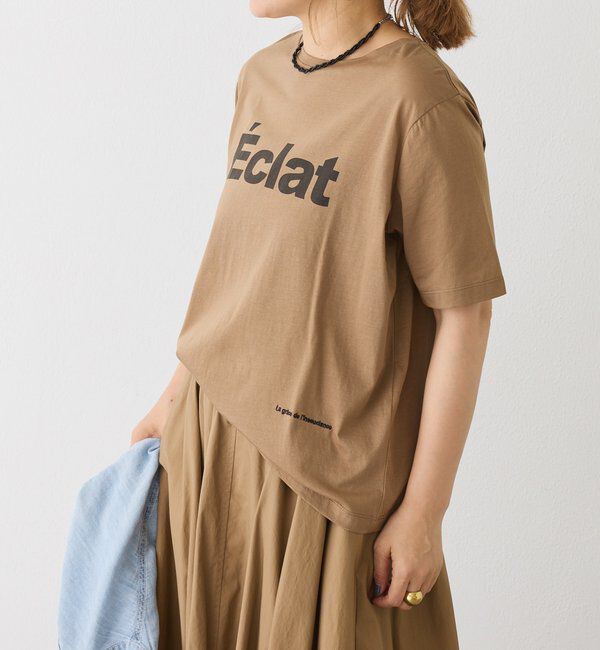  「シルケットロゴプリント&times;刺繍Tシャツ」|Tシャツ・カットソー|