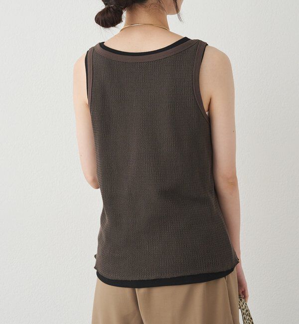 「コットンメッシュタンクトップ」|キャミソール|