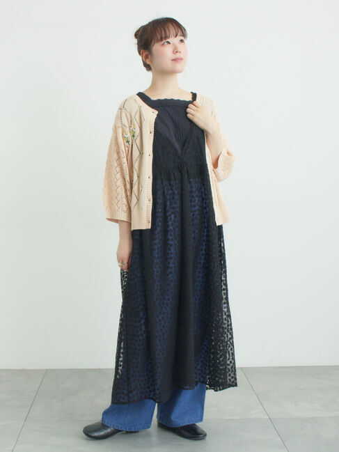 Samansa Mos2「ビーズ花刺繍カーディガン」|カーディガン|