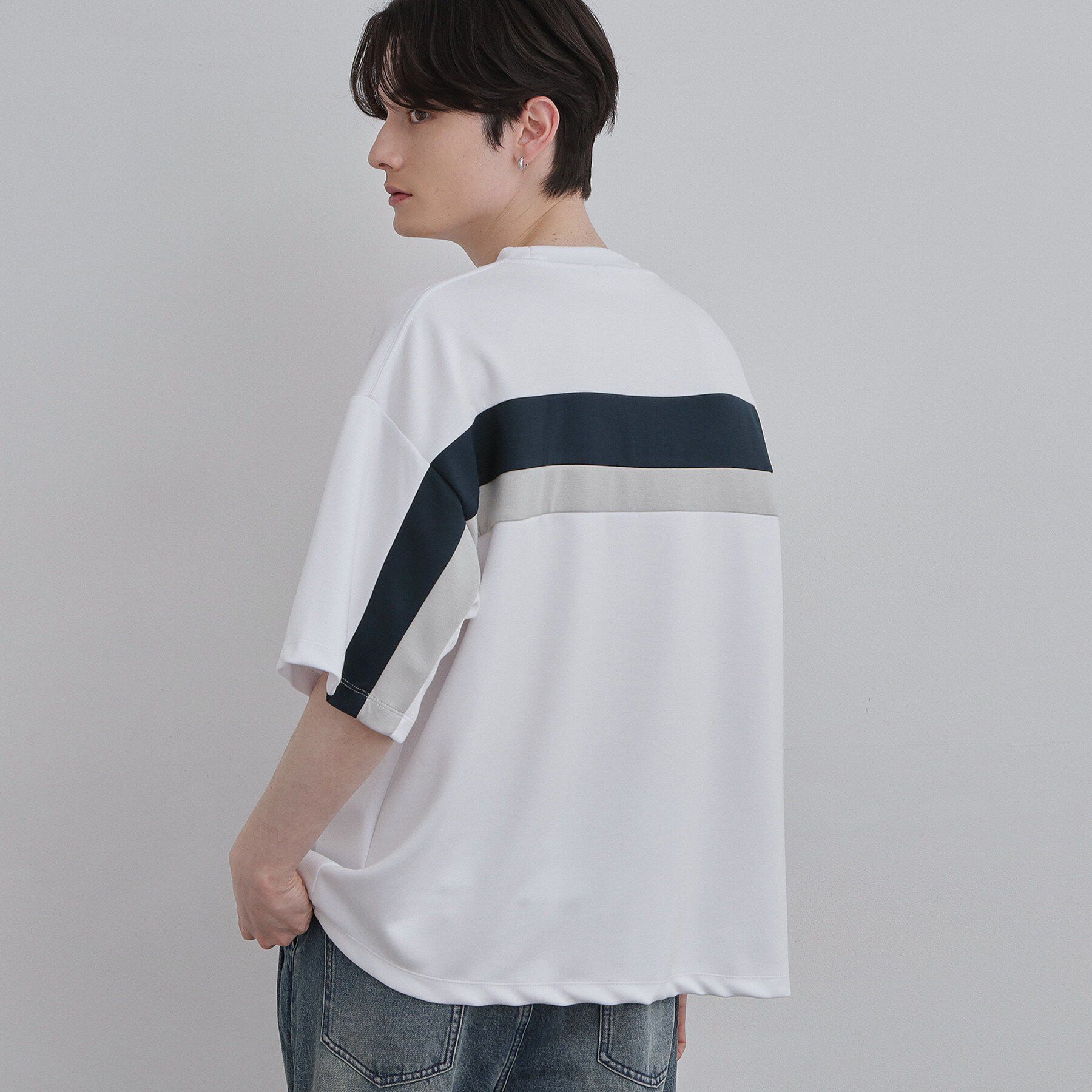 tk.TAKEO KIKUCHI「バックラインカットソー」|Tシャツ・カットソー|ホワイト(001)