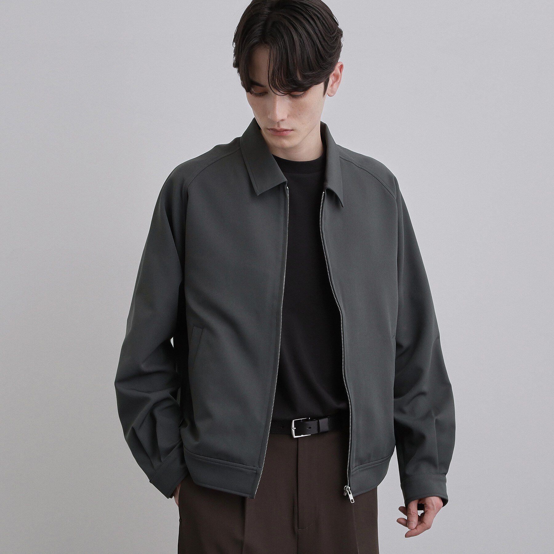tk.TAKEO KIKUCHI「【防シワ／ストレッチ/セット対応可】smart shift series ジップブルゾン」|ブルゾン・スタジャン|チャコールグレー(0