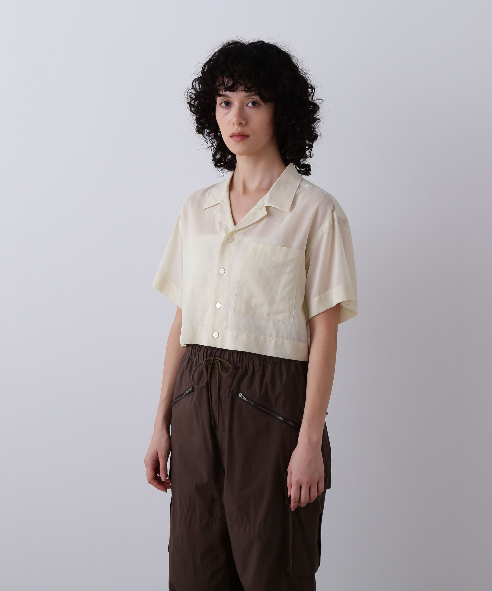 YLEVE 「YLEVE / COTTON VOILE LAWN SHORT SLEEVE SHIRT」|シャツ・ブラウス|イエロー
