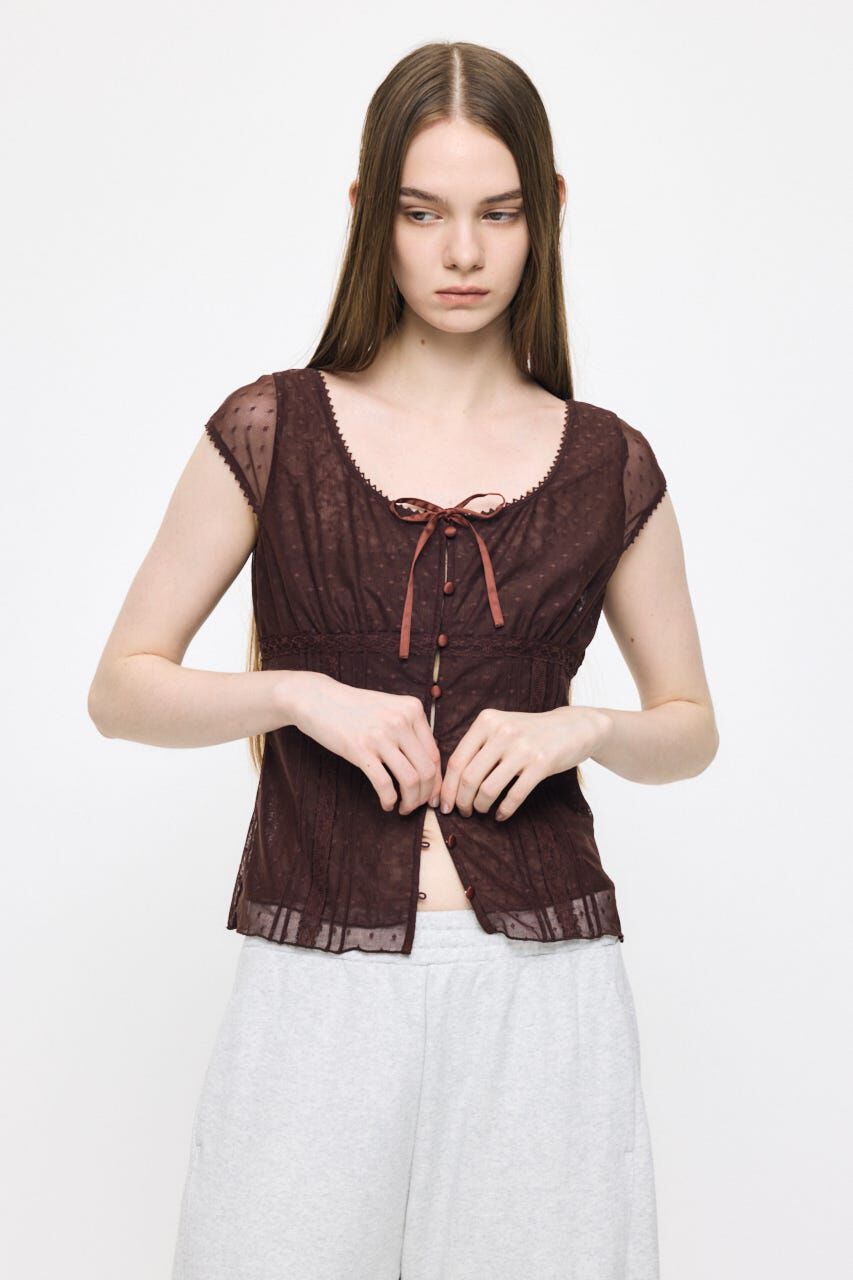 MOUSSY「TULLE PINTUCKブラウス」|シャツ・ブラウス|