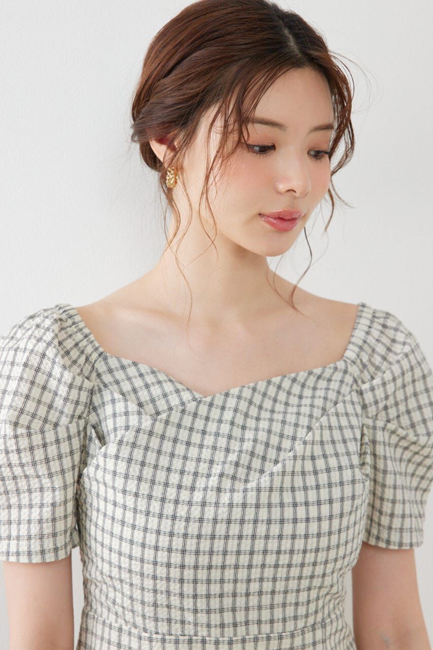 rienda「フロントカシュクール2WAYパフスリーブミニワンピース」|ワンピース|