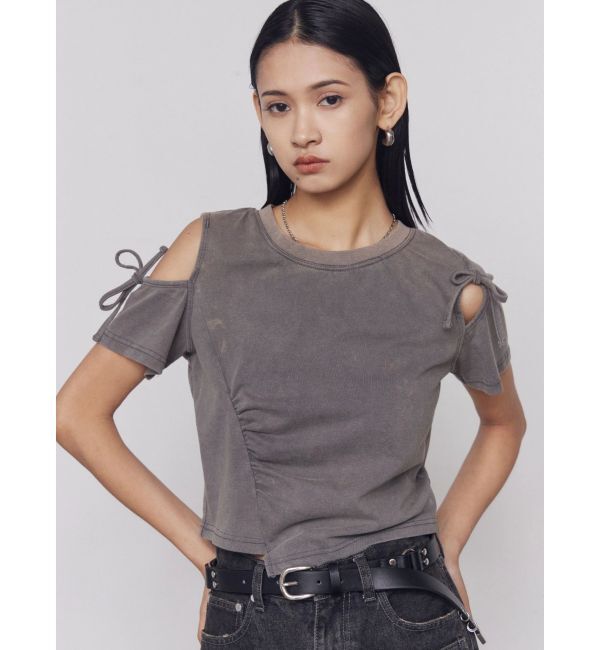 EMODA「アシンメトリーカットアウトTシャツ」|Tシャツ・カットソー|