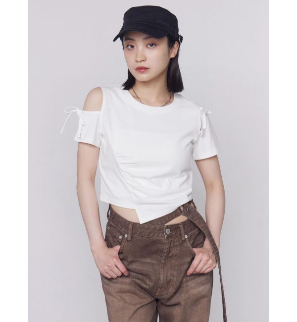 EMODA「アシンメトリーカットアウトTシャツ」|Tシャツ・カットソー|