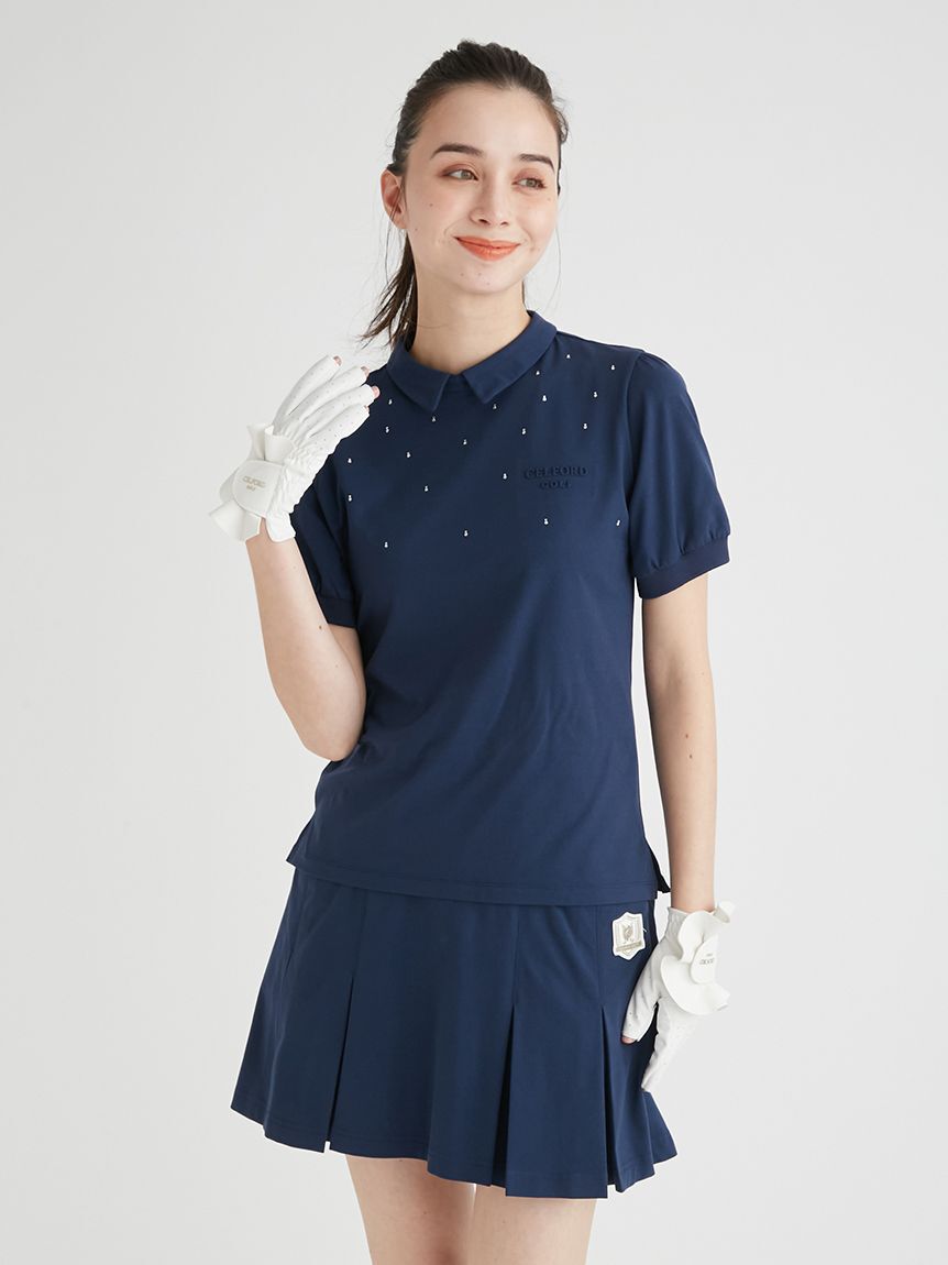 CELFORD「【CELFORD GOLF】衿付きラインストーントップス」|その他|NVY