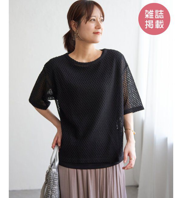 ikka「【2点セット】レースアンサンブルプルオーバー」|その他|ブラック