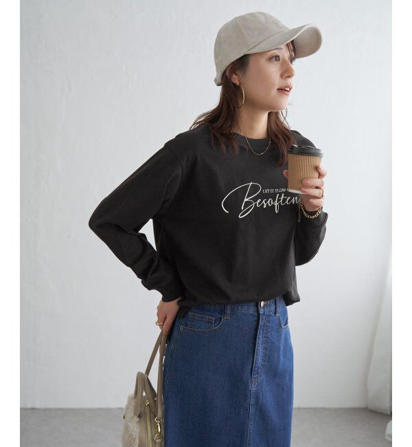 ikka「ロゴフォトプリントスウェットTシャツ」|Tシャツ・カットソー|