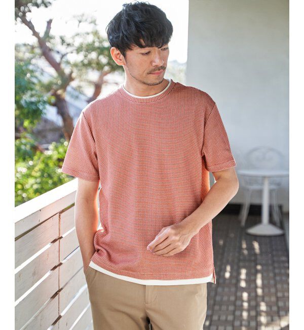 ikka「【雑誌MonoMax5月号掲載】冷感ドライワッフルフェイクT「小泉孝太郎さん着用モデル」」|Tシャツ・カットソー|