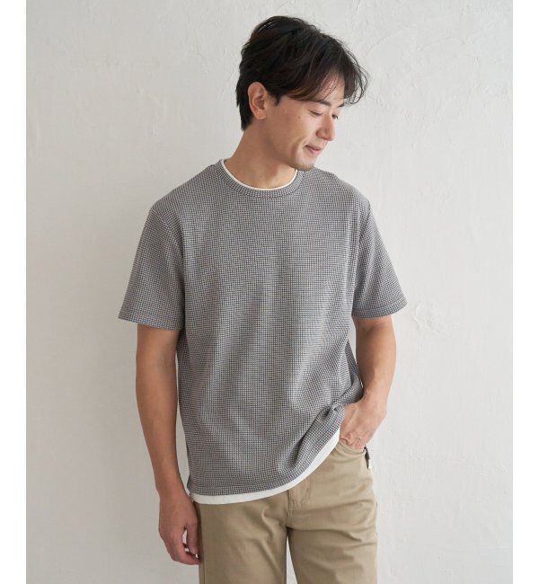 ikka「【雑誌MonoMax5月号掲載】冷感ドライワッフルフェイクT「小泉孝太郎さん着用モデル」」|Tシャツ・カットソー|