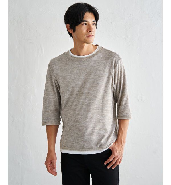 ikka「ミックスヤーン６．５ブインナーセット」|Tシャツ・カットソー|ベージュ