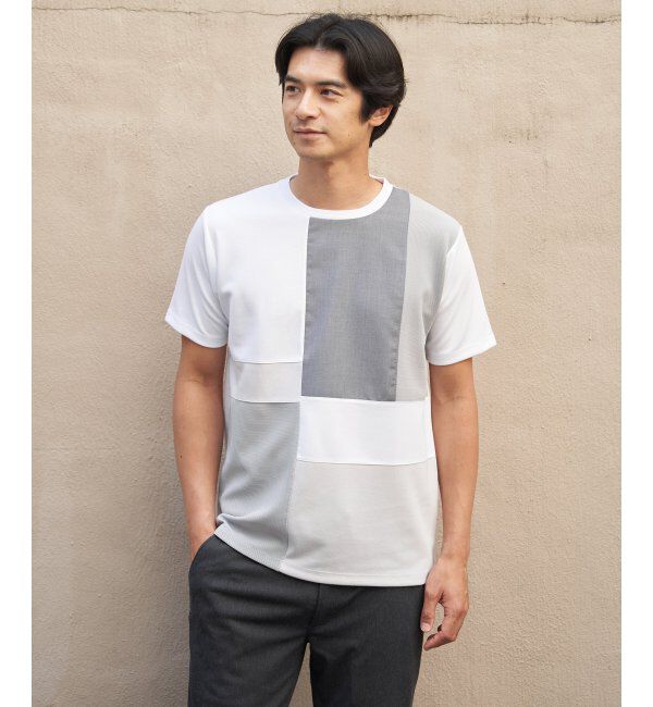 ikka「【雑誌MonoMax5月号掲載】ブロックス冷感切り替えTシャツ「小泉孝太郎さん着用モデル」」|Tシャツ・カットソー|