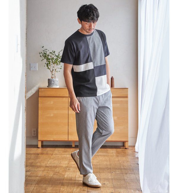 ikka「【雑誌MonoMax5月号掲載】ブロックス冷感切り替えTシャツ「小泉孝太郎さん着用モデル」」|Tシャツ・カットソー|