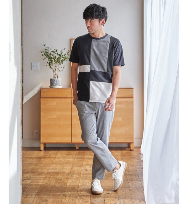 ikka「【雑誌MonoMax5月号掲載】ブロックス冷感切り替えTシャツ「小泉孝太郎さん着用モデル」」|Tシャツ・カットソー|