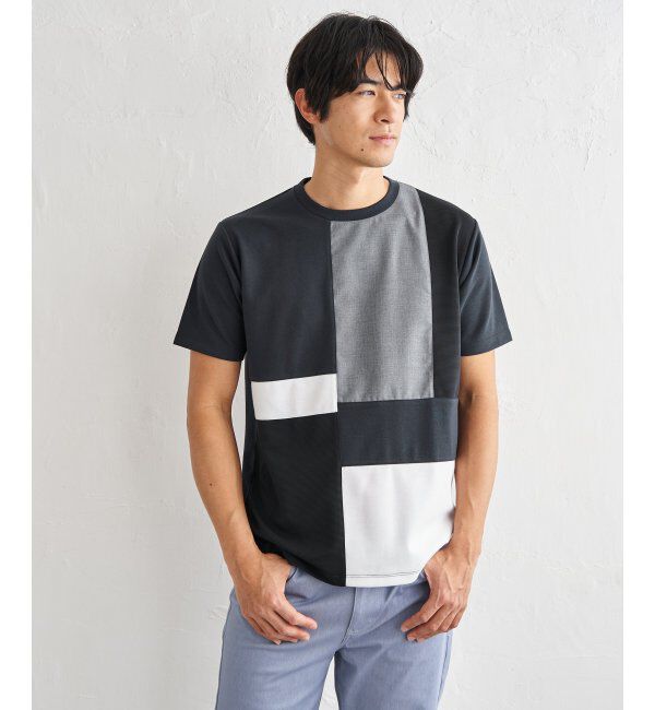 ikka「【雑誌MonoMax5月号掲載】ブロックス冷感切り替えTシャツ「小泉孝太郎さん着用モデル」」|Tシャツ・カットソー|