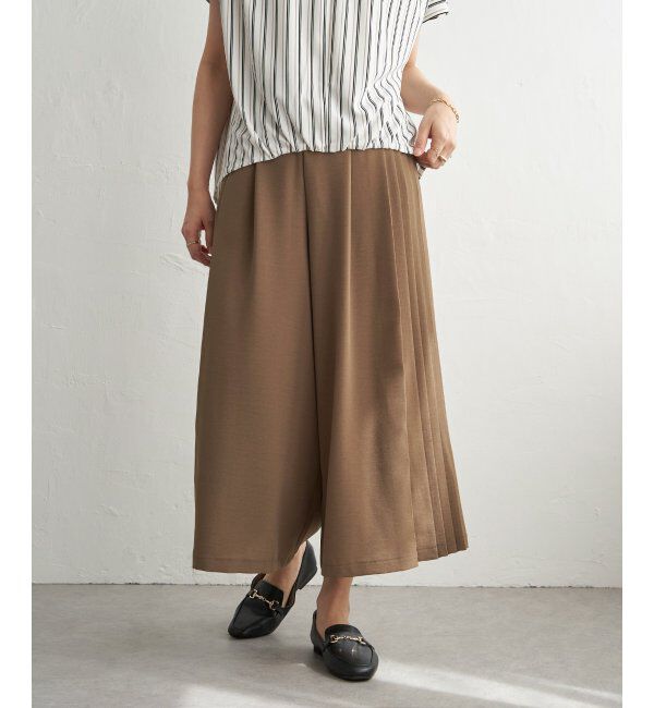 IKKA LOUNGE「冷感さらさらジョーゼットパンツ」|その他|モカ