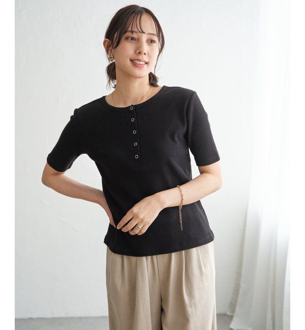 ikka「前後2WAYヘンリーネックプルオーバー」|Tシャツ・カットソー|