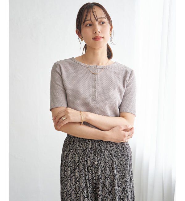 ikka「前後2WAYヘンリーネックプルオーバー」|Tシャツ・カットソー|