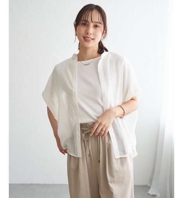ikka「【雑誌InRed6月号掲載】コットンライクシアードルマンブラウス」|シャツ・ブラウス|