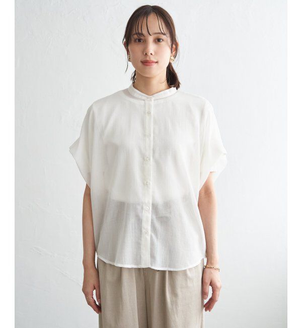 ikka「【雑誌InRed6月号掲載】コットンライクシアードルマンブラウス」|シャツ・ブラウス|