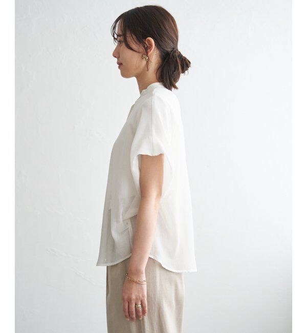ikka「【雑誌InRed6月号掲載】コットンライクシアードルマンブラウス」|シャツ・ブラウス|