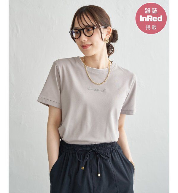 ikka「【雑誌InRed6月号掲載】鹿の子裾レイヤードプルオーバー【接触冷感】」|Tシャツ・カットソー|ライトグレー