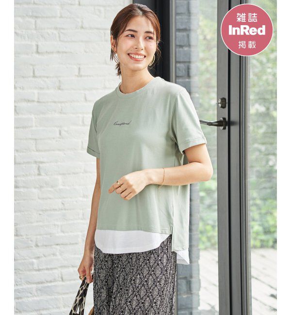 ikka「【雑誌InRed6月号掲載】鹿の子裾レイヤードプルオーバー【接触冷感】」|Tシャツ・カットソー|