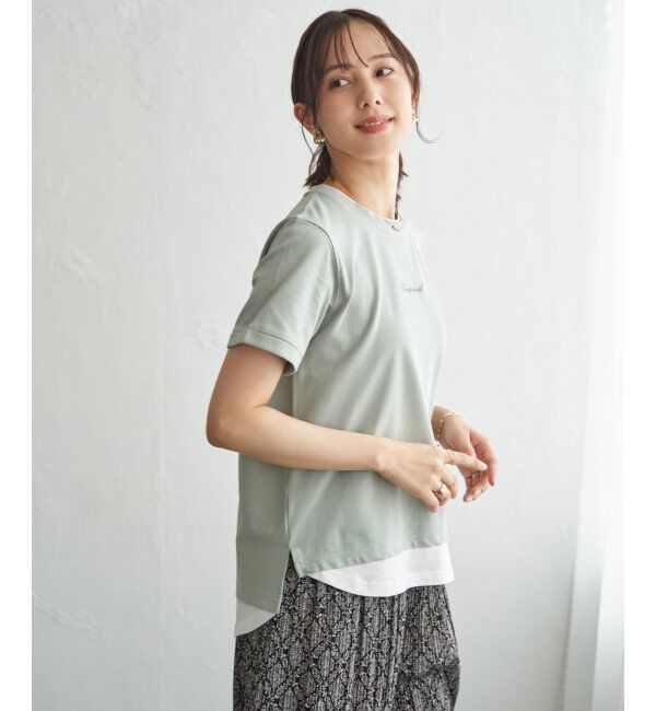 ikka「【雑誌InRed6月号掲載】鹿の子裾レイヤードプルオーバー【接触冷感】」|Tシャツ・カットソー|