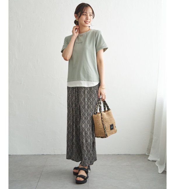ikka「【雑誌InRed6月号掲載】鹿の子裾レイヤードプルオーバー【接触冷感】」|Tシャツ・カットソー|