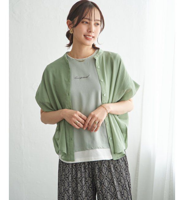 ikka「【雑誌InRed6月号掲載】鹿の子裾レイヤードプルオーバー【接触冷感】」|Tシャツ・カットソー|