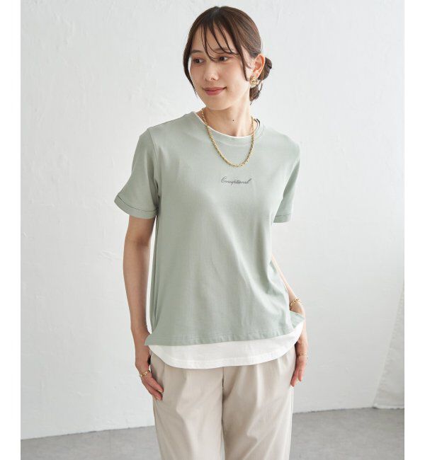 ikka「【雑誌InRed6月号掲載】鹿の子裾レイヤードプルオーバー【接触冷感】」|Tシャツ・カットソー|