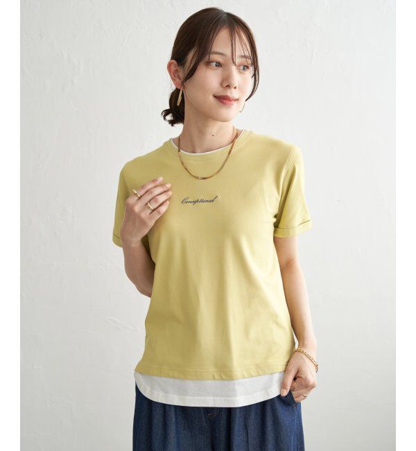 ikka「【雑誌InRed6月号掲載】鹿の子裾レイヤードプルオーバー【接触冷感】」|Tシャツ・カットソー|