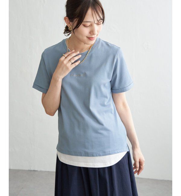 ikka「【雑誌InRed6月号掲載】鹿の子裾レイヤードプルオーバー【接触冷感】」|Tシャツ・カットソー|