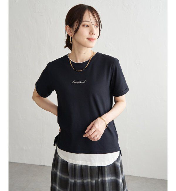 ikka「【雑誌InRed6月号掲載】鹿の子裾レイヤードプルオーバー【接触冷感】」|Tシャツ・カットソー|