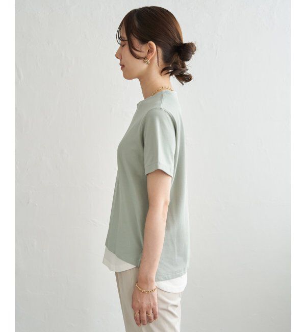 ikka「【雑誌InRed6月号掲載】鹿の子裾レイヤードプルオーバー【接触冷感】」|Tシャツ・カットソー|
