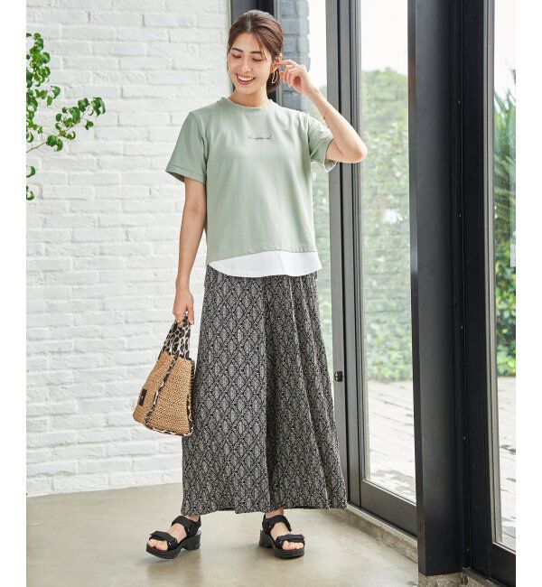 ikka「【雑誌InRed6月号掲載】鹿の子裾レイヤードプルオーバー【接触冷感】」|Tシャツ・カットソー|