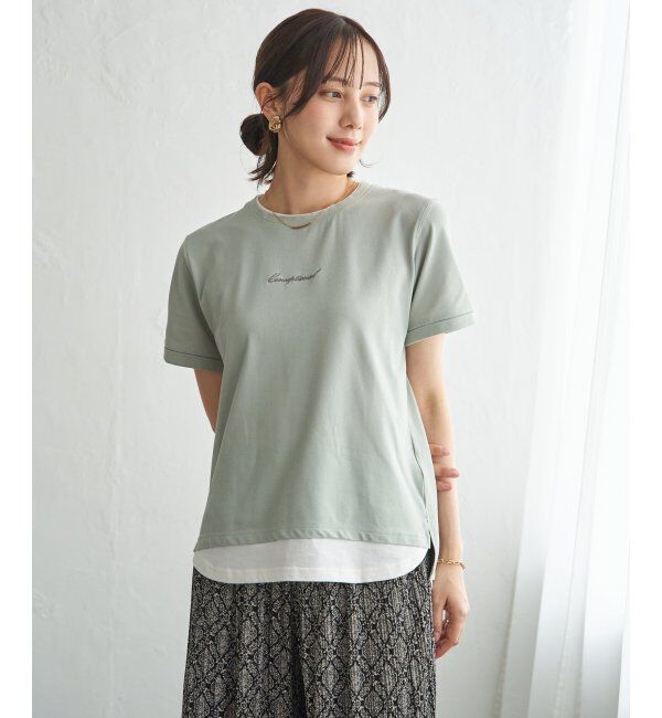 ikka「【雑誌InRed6月号掲載】鹿の子裾レイヤードプルオーバー【接触冷感】」|Tシャツ・カットソー|