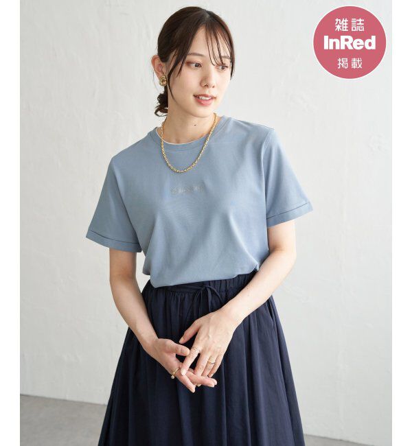 ikka「【雑誌InRed6月号掲載】鹿の子裾レイヤードプルオーバー【接触冷感】」|Tシャツ・カットソー|ライトブルー
