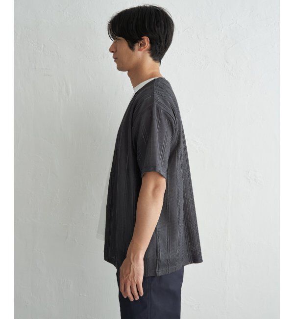 ikka「【接触冷感／吸水速乾】ラッセルカーディガン冷感インナーセット【2点セット】」|Tシャツ・カットソー|