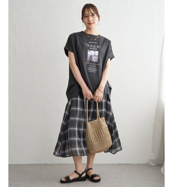 ikka「【接触冷感】ロゴフォトチュニックTシャツ」|その他|