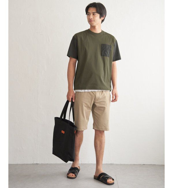 ikka「冷感異素材コンビTシャツ」|Tシャツ・カットソー|