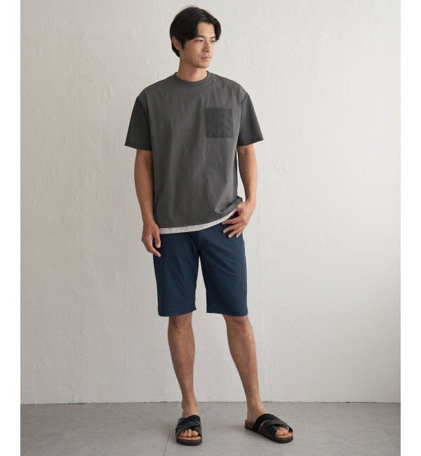 ikka「冷感異素材コンビTシャツ」|Tシャツ・カットソー|