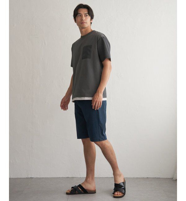 ikka「冷感異素材コンビTシャツ」|Tシャツ・カットソー|